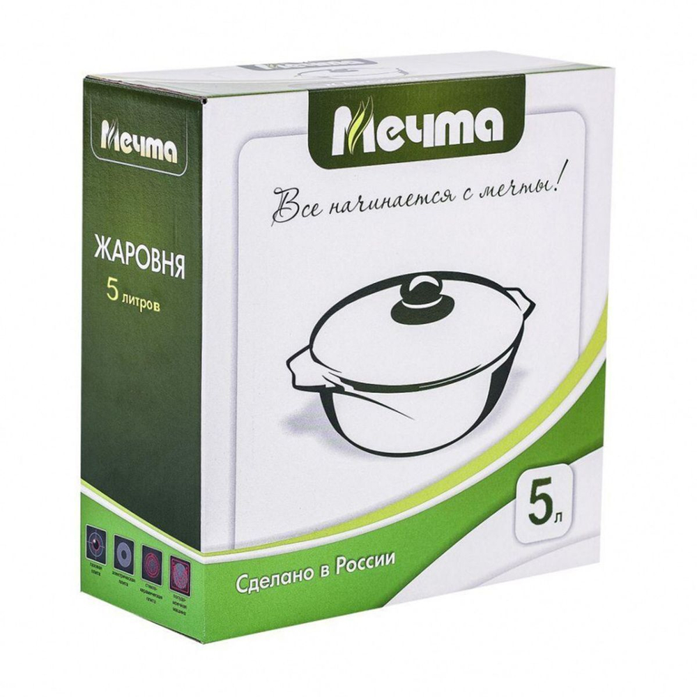 Жаровня алюминий, 30 см, антиприг, Мечта, Гранит, 35701, с крыш