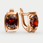 Серьги золотые 585 с гранатами