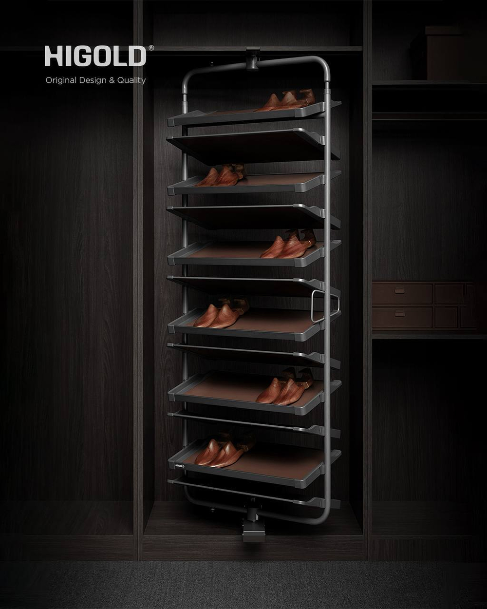 Вращающаяся полка для обуви, 685x355x(1350-1550), 8 уровней