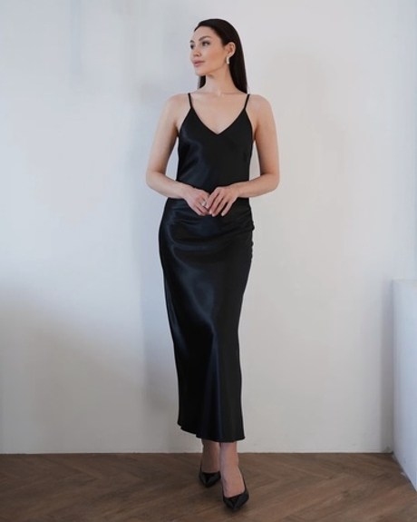 Платье комбинация "Богиня" в черном