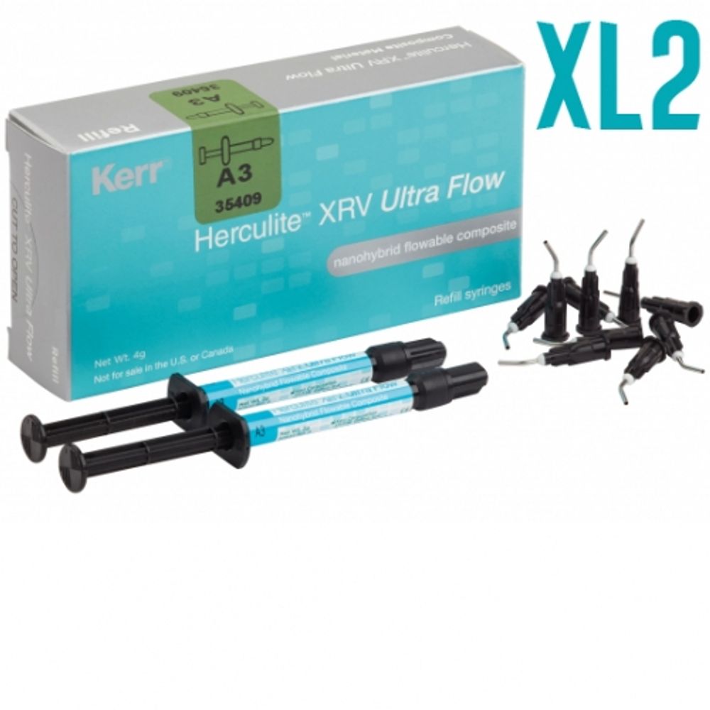 Herculite XRV Ultra Flow цв.XL2 (экстраотбеленный) (2шпр.х2г, насадки-20шт.)