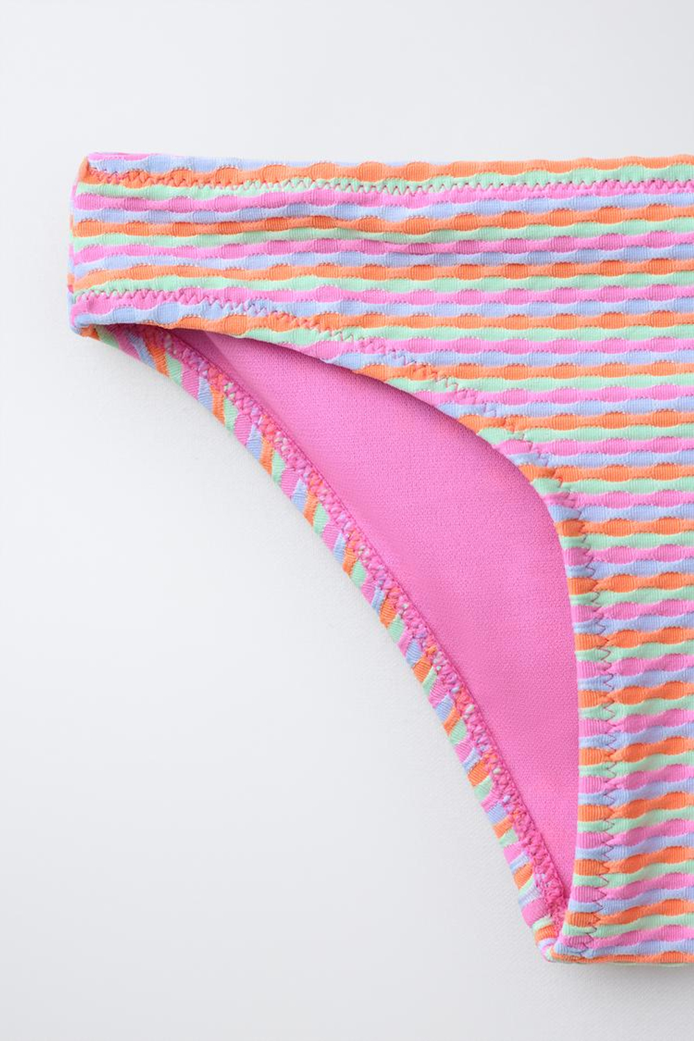 ZARA КУПАЛЬНИК ПОЛОСКУ СО СТРУКТУРНЫМ УЗОРОМ, ЦВЕТ ФУКСИИ