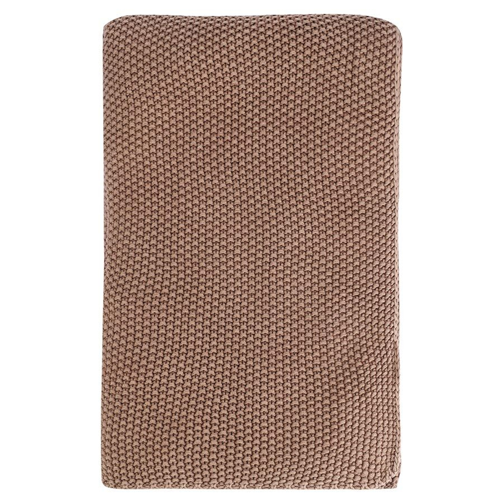 Плед из стираного хлопка цвета мокко из коллекции essential, 130x180 см