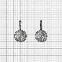 "Эмбаси" серьги в серебряном покрытии из коллекции "Радиус" от Jenavi  с английским замком