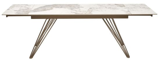 Стол ACERRA NEW 160 GLOSS LUXURY PANDORA SOLID CERAMIC/ каркас цвета шампань