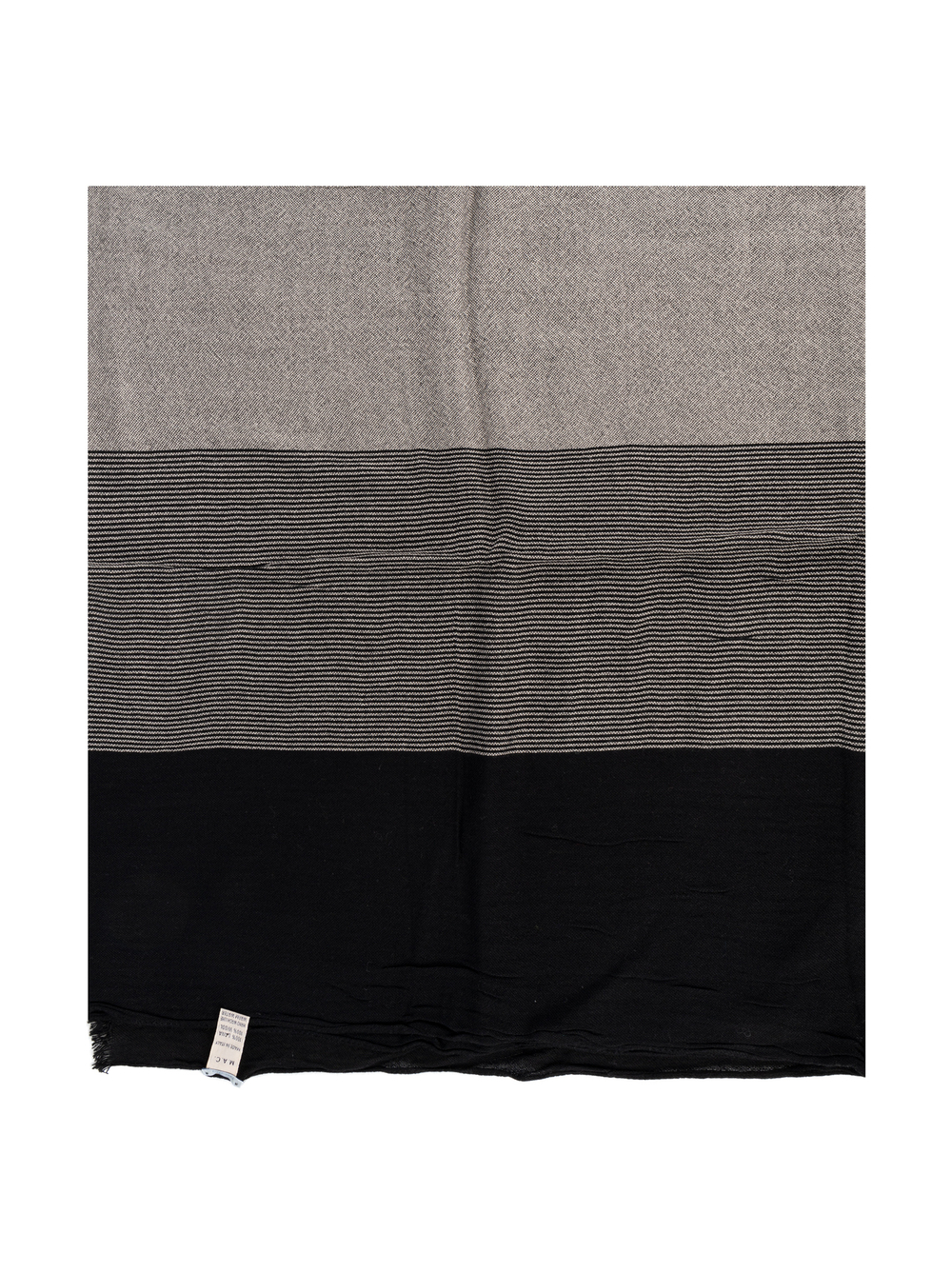 MALO Шарф - черный в серую полоску