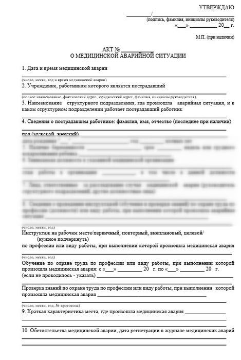 Акт о медицинской аварийной ситуации