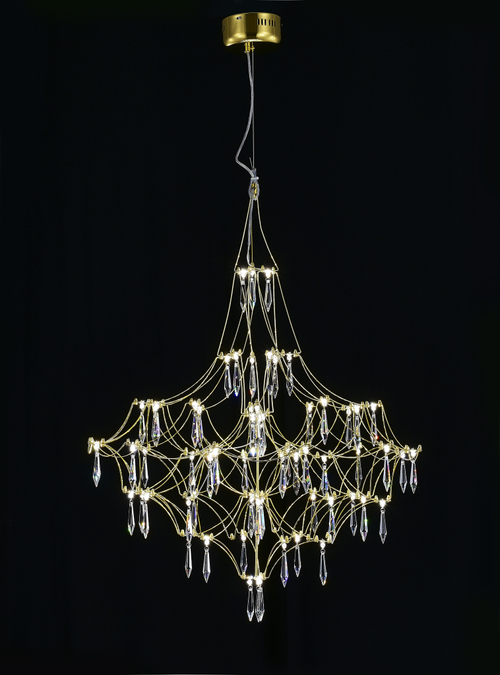 Подвесная люстра светодиодная с пультом и хрустальными подвесками Asfour MyFar Allegria MR2642-66P-76AP