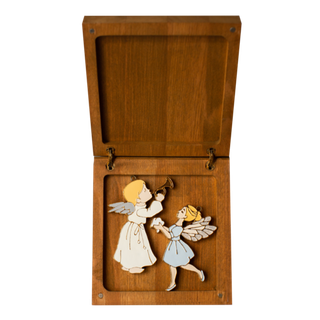 Подарочный набор в средней коробке из бука: Ангел и Зубная Фея