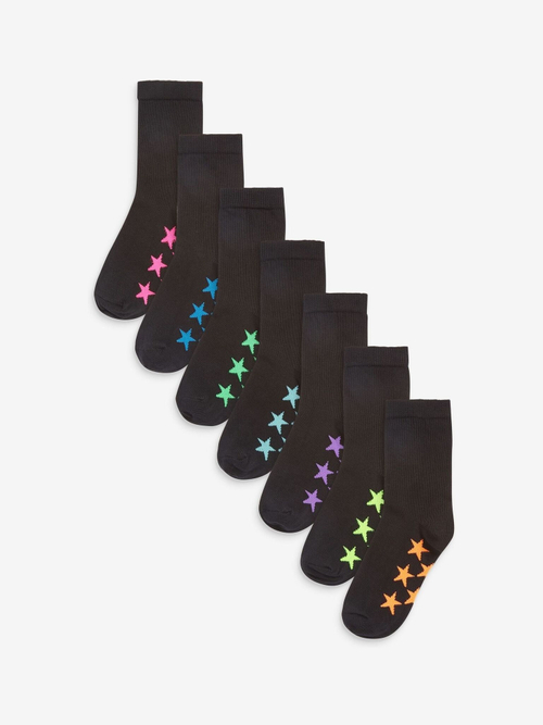 Носки хлопковые для мальчика Next A96-864, 7 шт., Черный