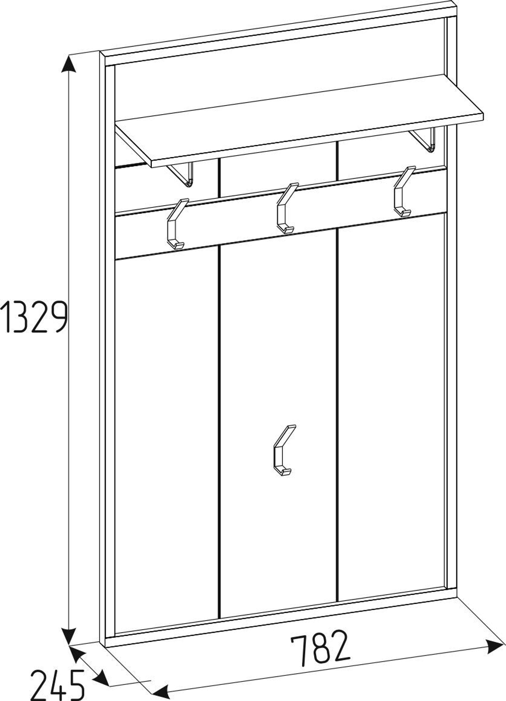 Вешалка Nature 76, дуб крафт