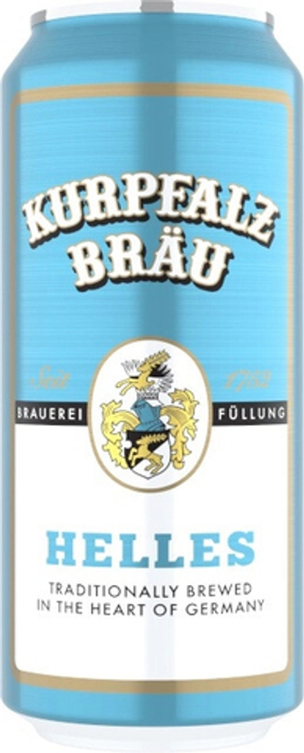 Пиво Курпфальц Брой Хеллес / Kurpfalz Brau Helles 0.5 - банка