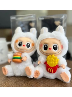 Мягкая игрушка Лабубу белый с Бургером