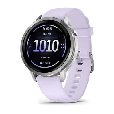 Смарт-часы GARMIN VENU 40, Amoled, 41 мм. Silver with Periwinkle Band, серебристый, 010-03013-01