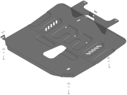 Защита картера двигателя, КПП. 2 мм, Сталь для BAIC X7 2020-н.в., Motodor.78505