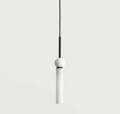 Подвесной светильник Delie черный металл - белый мрамор