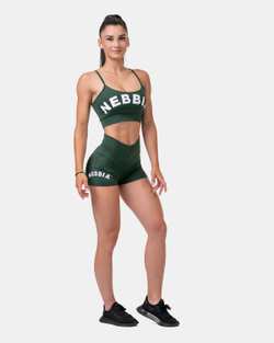 Женский топ NEBBIA Classic HERO Cut-Out Sports bra 579 Dark green