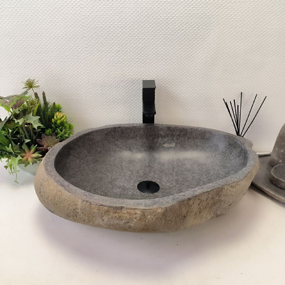 Каменная раковина из речного камня RS-63606 (60*47*16) 0124