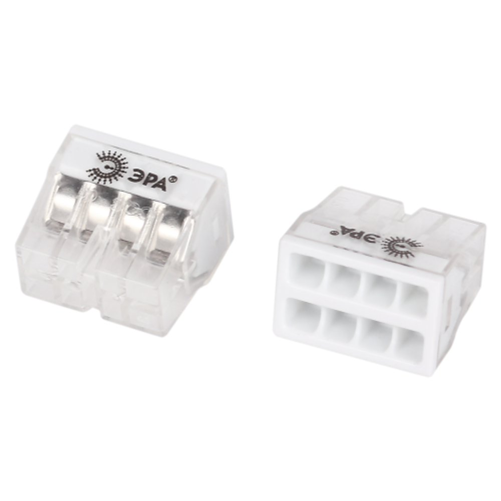 Клемма ЭРА NO-225-366 быстрозажимная 773-608 прозрачная 8-проводная 0.75-4.0 мм2 упаковка 20 шт