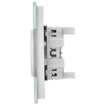 SKANDY Розетка 2-местная без заземления без защитных шторок для плоской вилки 10А SK-R03W стекло арктический белый IEK