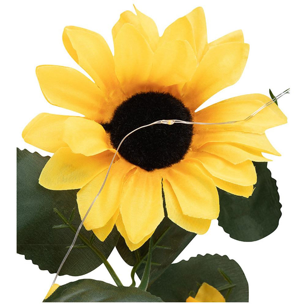 Гирлянда садовая на солнечной батарее "Подсолнухи" 25 лампочек, длина 2,4м