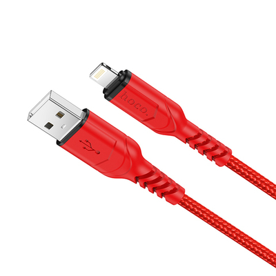 Кабель HOCO X59 USB-Lightning 2.4А 1м Nylon Red
