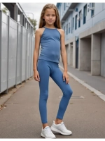 Голубые лосины для девочки на весну