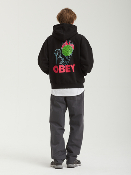Толстовка С Капюшоном Obey World In Flames