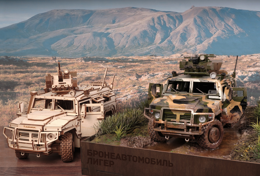 Деревянный конструктор, сборная модель Lemmo Бронеавтомобиль Лигер