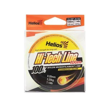 Леска Helios Hi-tech Line Nylon Fluorescent Yellow 0,20mm/100 (HS-NBF 20/100)