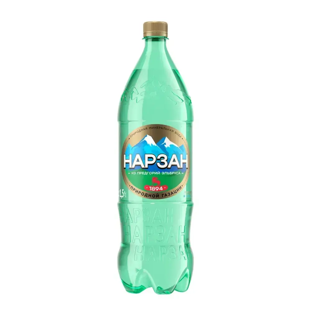 Вода газированная Нарзан минеральная природная лечебно-столовая, 1,5 л