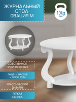 Стол журнальный Мебелик Овация (М) ЛАЙТ белый