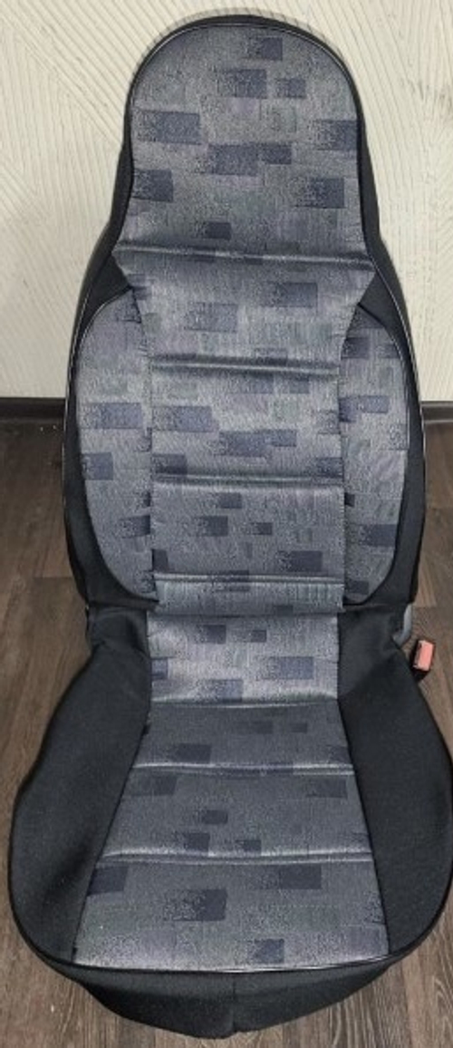 Чехлы на сиденье /2123 Шеви/ с 2011-2014г. Жаккард/Велюр черно-серые с боковой поддержкой (ЛИДЕР)