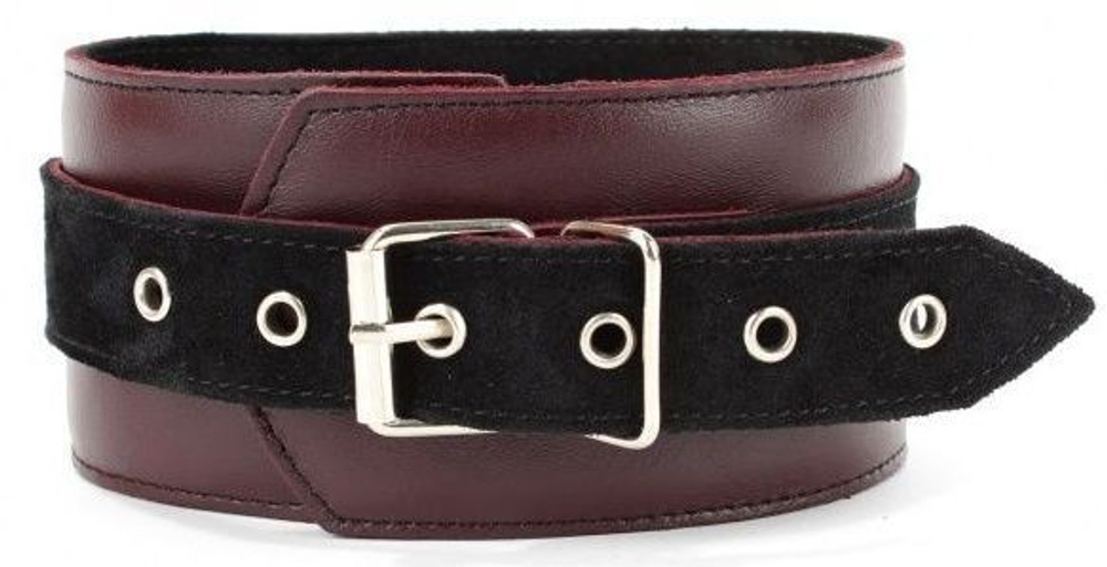 Бордовый ошейник Maroon Collar On The Strap (Цвет: бордовый)