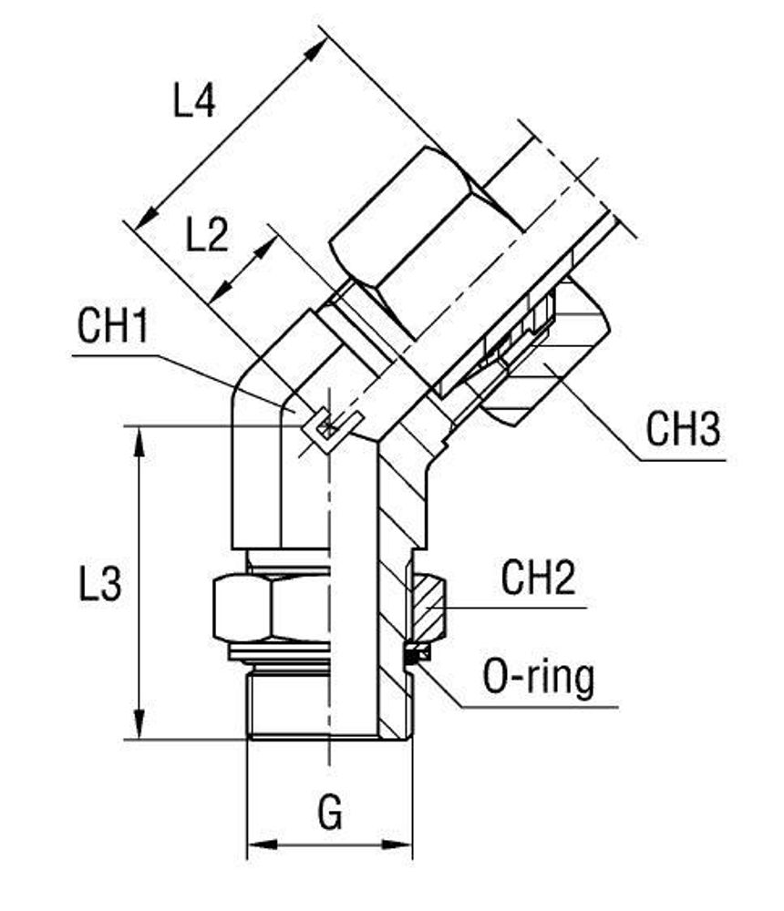 Штуцер FRG45 DS14 BSP1/2&quot; (в сборе)