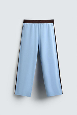 ZARA HARRY LAMBERT X DISNEY КОНТРАСТНЫЕ БРЮКИ-ДЖОГГЕРЫ, НЕБЕСНО-ГОЛУБОЙ