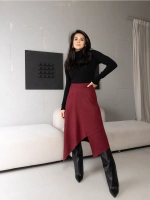 Юбка замшевая трапеция миди