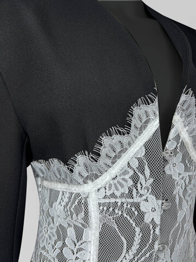 Пиджак Agdali Brand приталенный с вставками из кружева