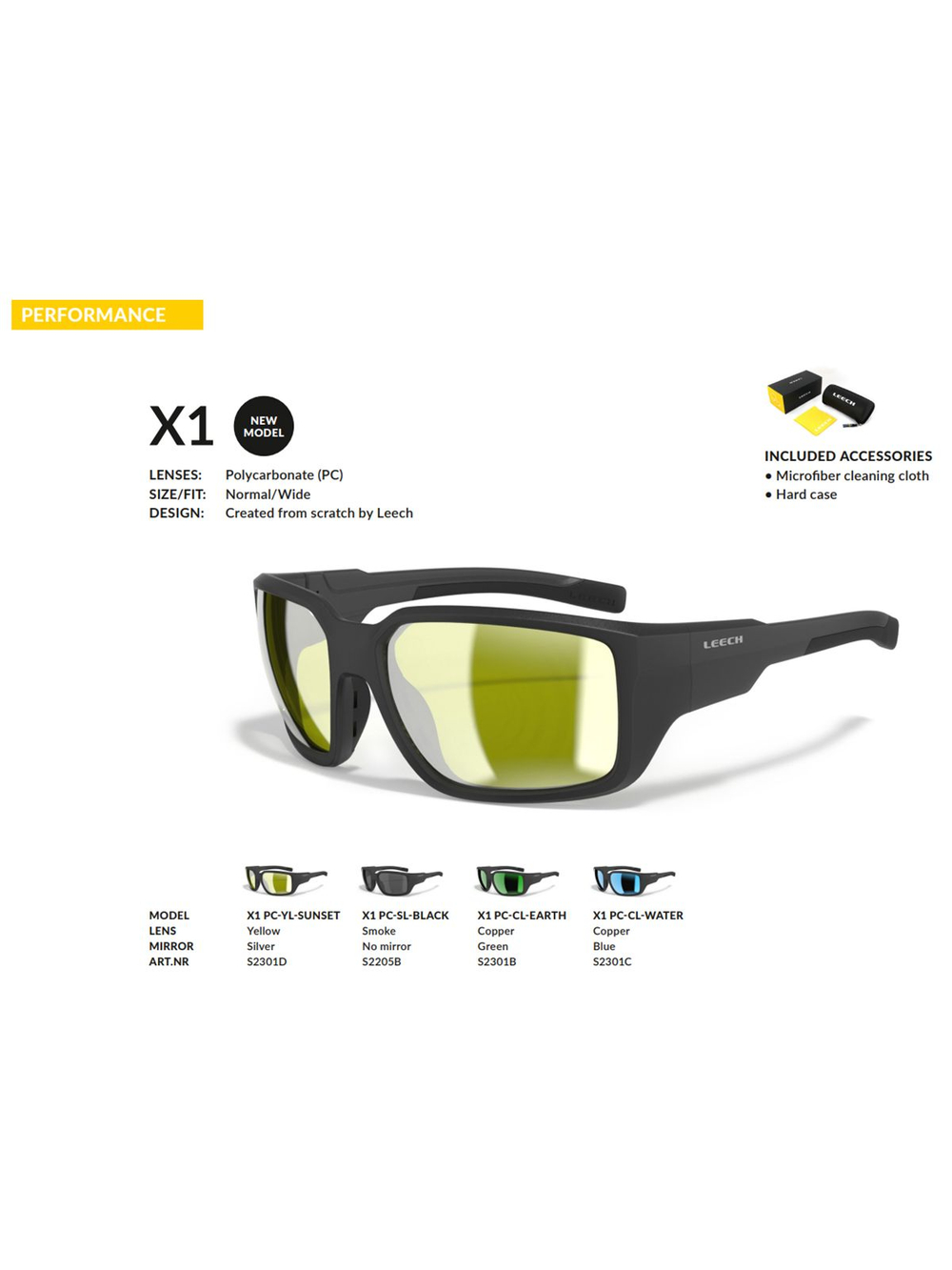 Очки поляризационные Leech Eyewear X1 PC-SL-BLACK