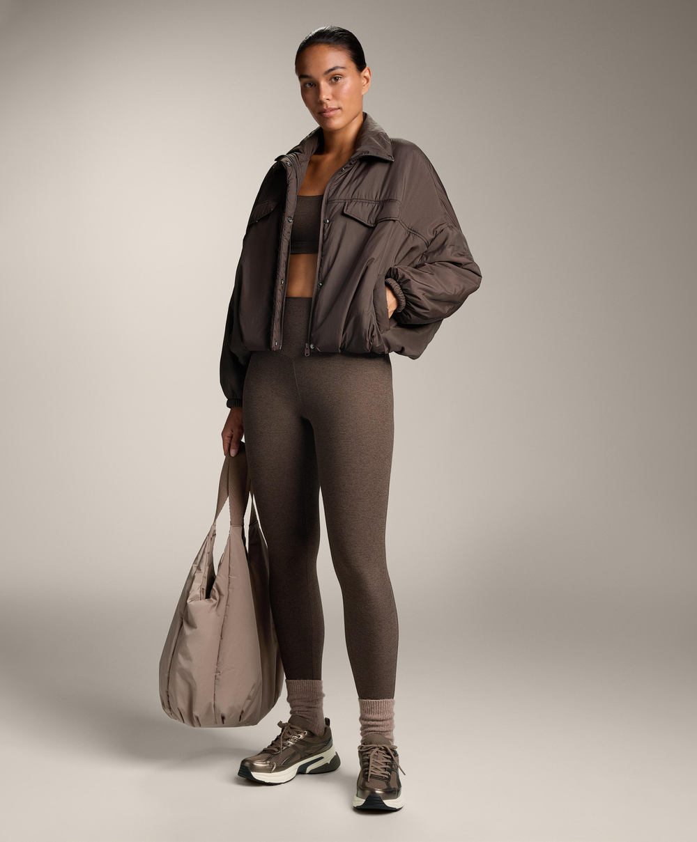 Oysho Спортивный бюстгальтер Comfortlux с перекрещивающимися бретелями и легкой поддержкой, коричневый меланж