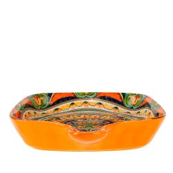Блюдо с ручкой "Arabesque" (оранжевый) 23х14,5см (min9) (транспортная упаковка)