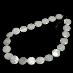 Бусы "Кружки" перламутр белый асс.