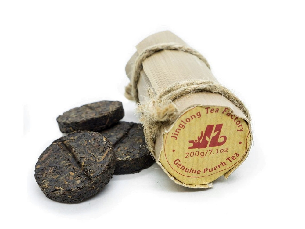 59275 Чай прессованный черный Пуэр Шу "Цзинлун Мини Чжутун" 100гр - 10 по 10гр