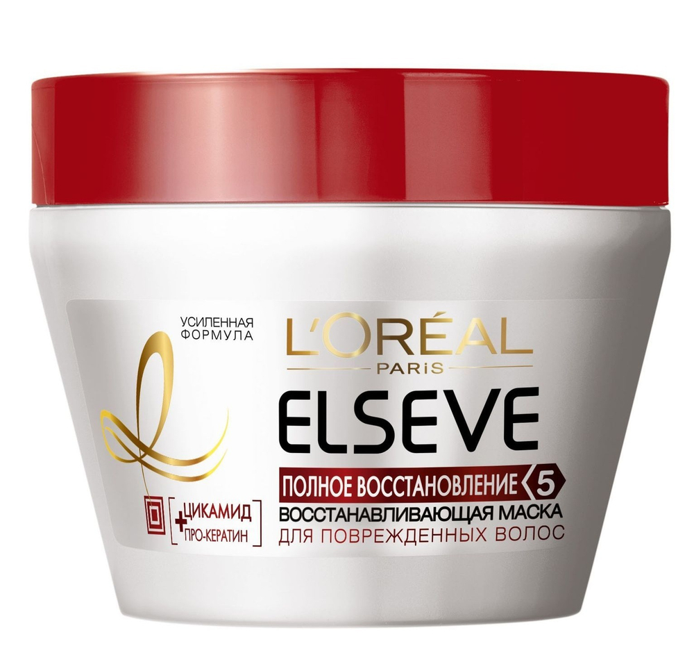 L'Oreal Paris Маска для волос Elseve Полное восстановление 5, восстанавливающая, для поврежденных волос, 300 мл