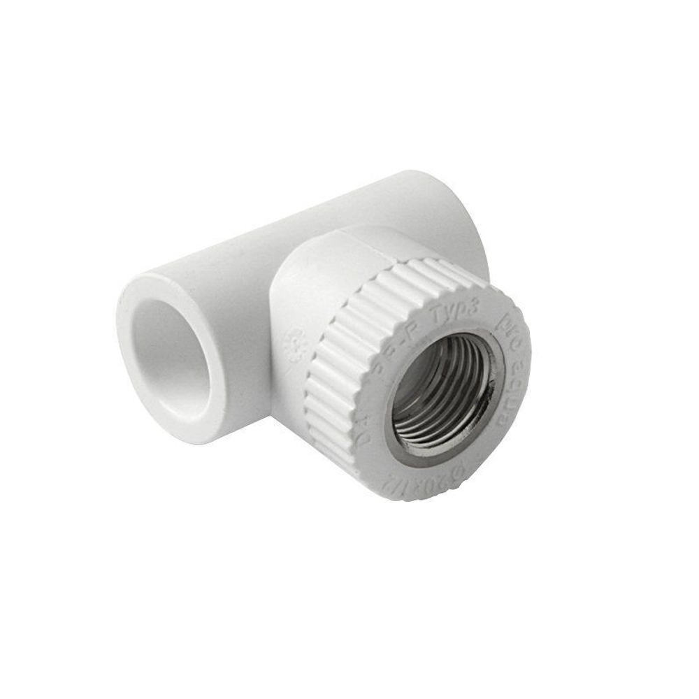 Тройник комбинированный ПП 32-1'' PN 25, с внутренней резьбой, белый, Pro Aqua PA24018P