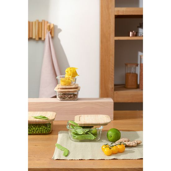 Контейнер для запекания и хранения eco store с крышкой из бамбука, 800 мл