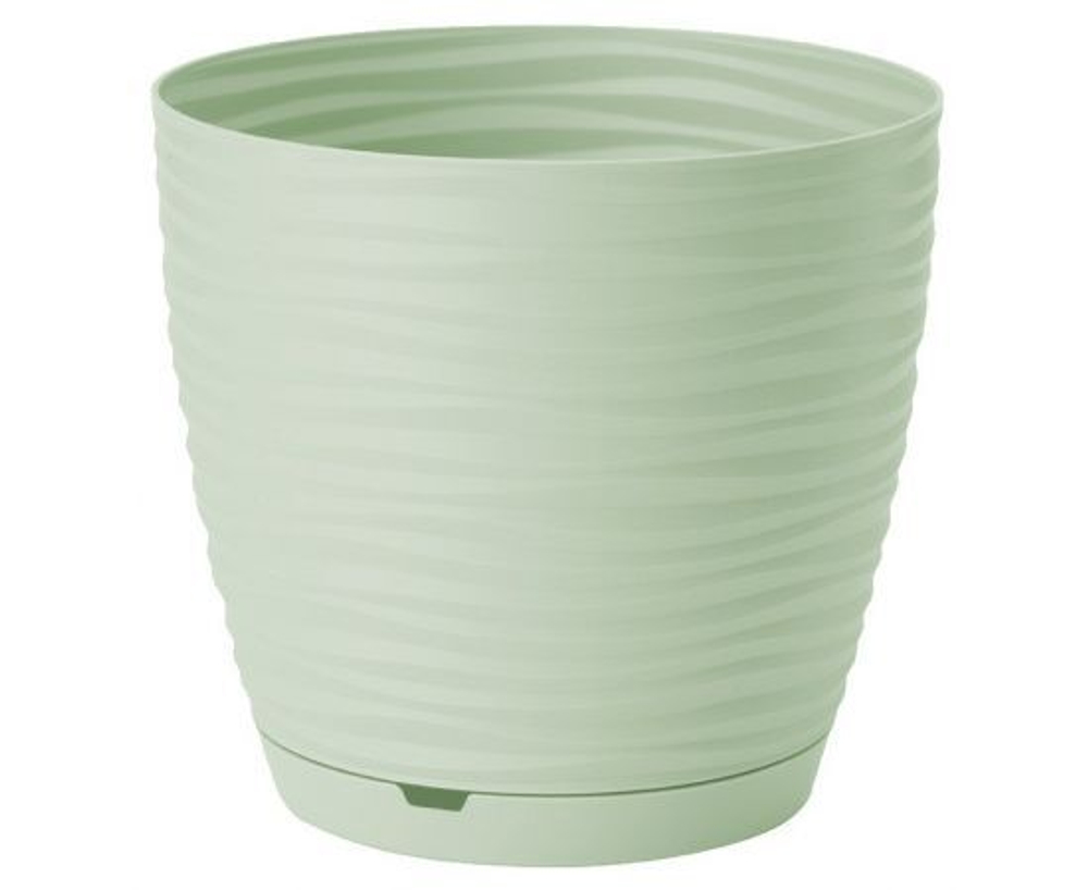 Горшок Saffron 1,5 л с поддоном, светло-зеленый