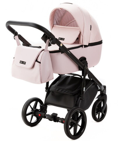 Детская коляска Adamex Nola 3 в 1 N-PS162 (СВ. РОЗ + СВ.РОЗ.ПЕРЛ. КОЖА)