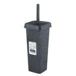 Комплект WC Stone закрытый (ершик + подставка) темный камень