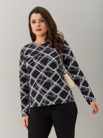 Лонгслив ЛНкл-081/черный-абстракциялинии